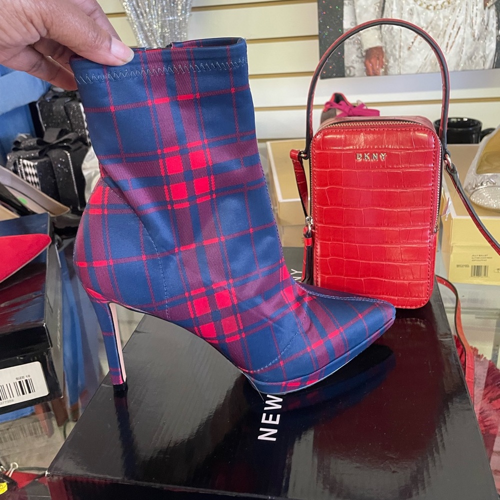 New York and Company boots. Plaid